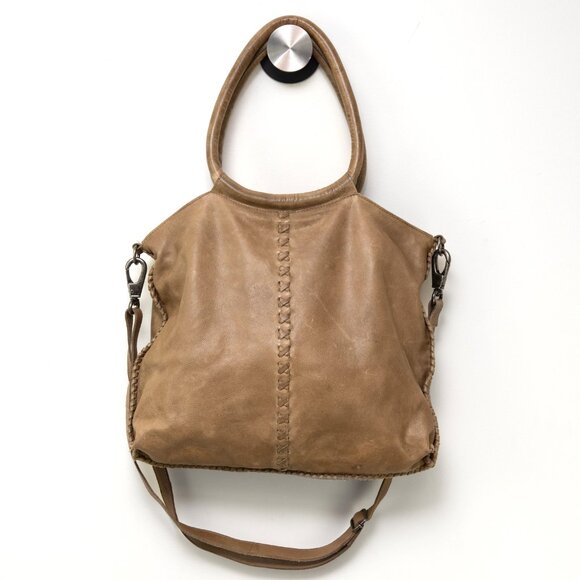 latico Handbags - Latico Tote Crossbody 100% Full-Grain Leather Whipstitch Purse Brown